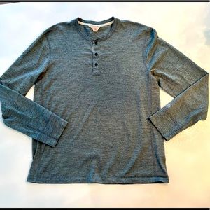 Men’s Rag & Bone Standard Issue Raglan Henley in Gray - Size X Large